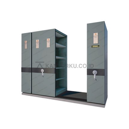 Mobile File Storage Elite MFM100-3B-20C rak besi bertingkat adjustable – kantorkudotcodotid