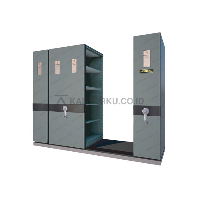 Mobile File Storage Elite MFM100-3B-20C rak besi bertingkat adjustable – kantorkudotcodotid