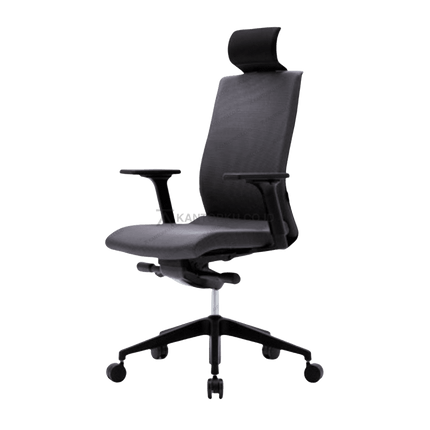 Kursi kantor FIRM desain modern dengan dudukan mesh nyaman. Tersedia di Kantorku.co.id.
