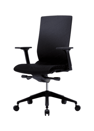 Kursi kerja FIRM MO307 upgrade dengan 3D adjustable armrest ergonomis. Tersedia di Kantorku.