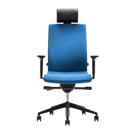 Kursi kantor FIRM dengan sandaran fabric dan mesh untuk sirkulasi udara baik. Tersedia di Kantorku.co.id
