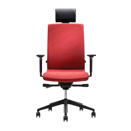 Kursi kerja ergonomis FIRM dengan desain modern dan fitur adjustable. Tersedia di Kantorku.