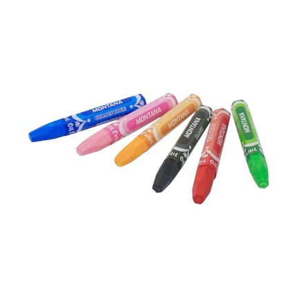 Krayon pastel minyak Montana dengan sapuan warna halus
