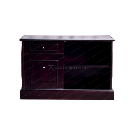 Meja kerja Horse Metal block teak dengan laci kecil dan besar – kantorku