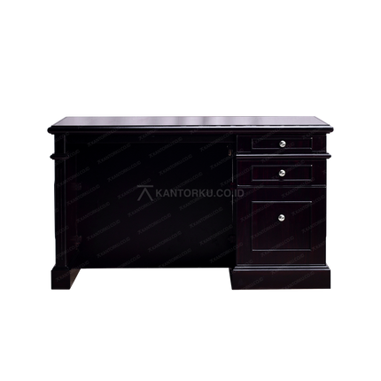 Meja kerja Horse Metal block teak dengan dua laci besar – kantorku