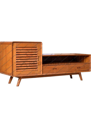 Meja TV dari kayu solid desain sederhana – kantorku.co.id