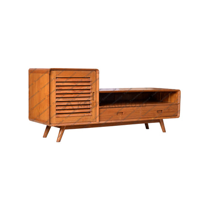 Meja TV dari kayu solid desain sederhana – kantorku.co.id