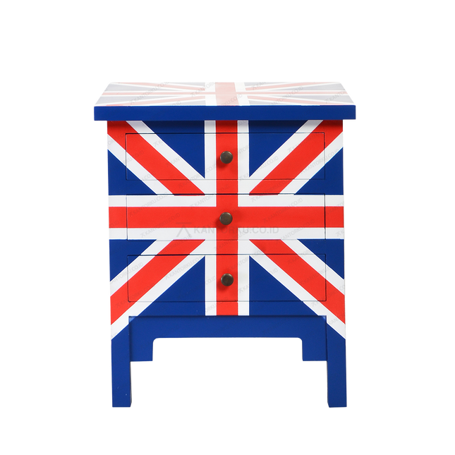 Nakas Retro Union Jack Motif bendera Inggris ikonik untuk interior