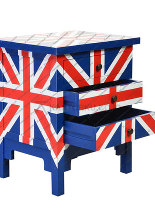 Nakas Kecil Gaya Retro Union Jack untuk Sudut Ruangan – Kantorkudotcodotid