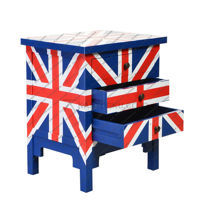 Nakas Kecil Gaya Retro Union Jack untuk Sudut Ruangan – Kantorkudotcodotid