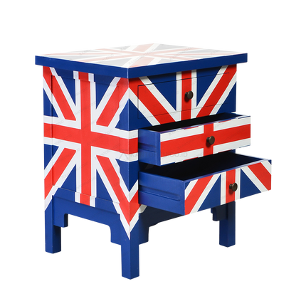 Nakas Retro Union Jack Kayu berkualitas dengan desain klasik