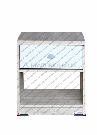 Meja samping ranjang LUNAR NK501 Oak desain minimalis – KANTORKU
