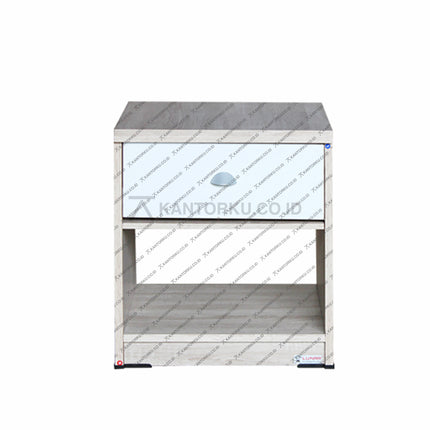Meja samping ranjang LUNAR NK501 Oak desain minimalis – KANTORKU