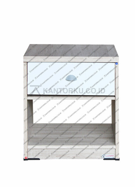 Meja samping ranjang LUNAR NK501 Oak desain minimalis – KANTORKU