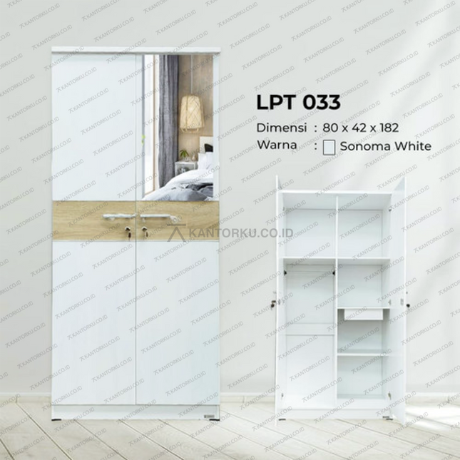 Lemari pakaian sliding dengan dua pintu  dari kantorkudotcodotid