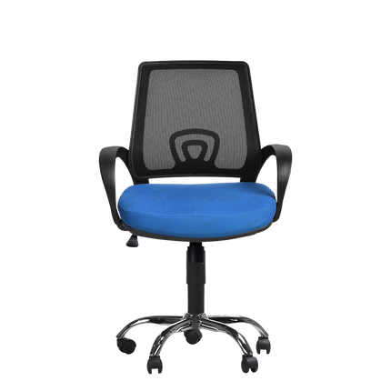 kursi kantor savello omega gp kaki chrome ergonomis
