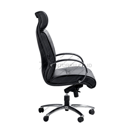 Savello Onyx HCA kursi eksekutif ergonomis dengan sistem heavy duty tilting control dan gaslift fleksibel untuk kenyamanan maksimal di Kantorku.