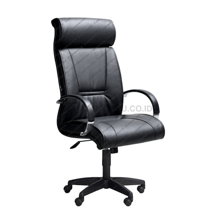 Savello Onyx kursi direktur bergaya modern dengan sandaran ergonomis dan tampilan mewah untuk kenyamanan kerja di Kantorku.