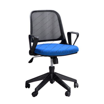 Savello Optus GTO kursi kantor sederhana dengan sandaran jaring dan roda caster halus, ideal untuk ruang kerja modern di Kantorku.