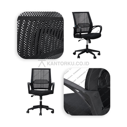Kursi kantor Inco Pargo I ergonomis dengan desain yang mendukung postur sehat – bisa dibeli di kantorku.co.id.
