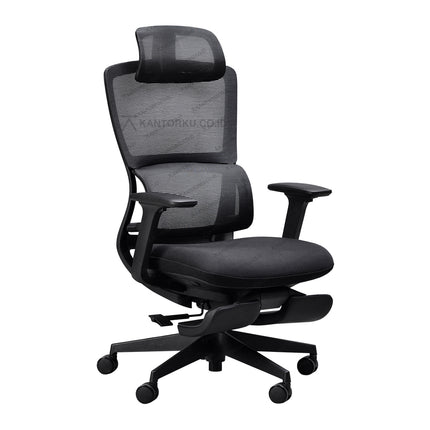 Kursi Direktur Indachi Parker I dengan sandaran kepala dan frame kaki nylon – kantorku