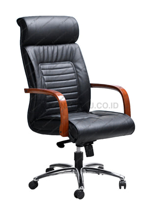 Kursi kantor Savello Platinum HCA premium dengan bahan kulit sintetis halus dan mekanisme HDT ergonomis di kantorku.co.id.