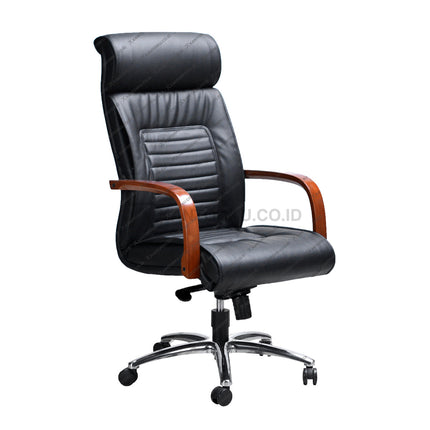 Kursi kantor Savello Platinum HKCA premium dengan bahan kulit sintetis halus dan mekanisme HDT ergonomis di kantorku.co.id.