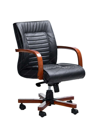 Kursi kantor Savello Platinum LC bergaya klasik dengan rangka kayu solid dan mekanisme HDT ergonomis di kantorku.co.id.