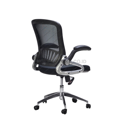 Kursi Savello premium dengan desain yang mendukung postur duduk sehat dan garansi komponen lengkap di Kantorku.