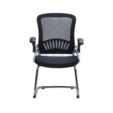 Kursi Hadap Savello Radiant VA dengan kaki cantilever chrome elegan, desain ergonomis, dan tampilan modern untuk ruang rapat profesional di Kantorku.