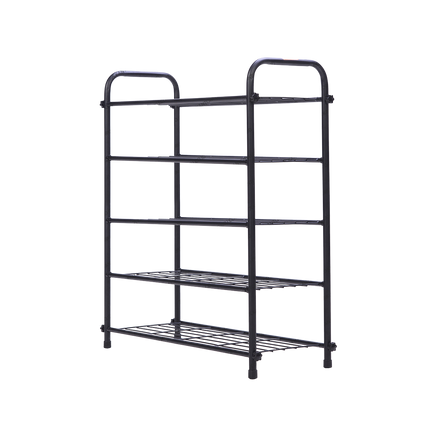 Rak sepatu elegan warna putih dan hitam – kantorkudotcodotid