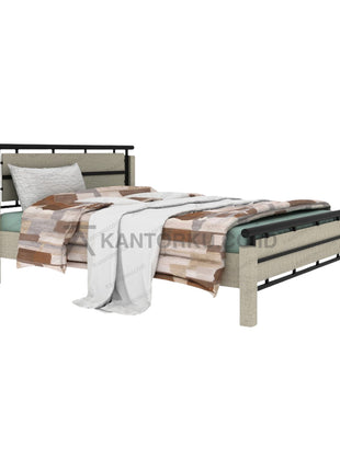 Ranjang modern EXPO kombinasi kayu MDF dan besi hitam – Kantorku.co.id