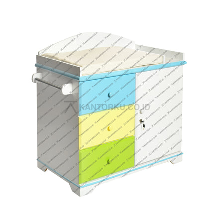 Meja Ganti Popok Bayi dengan Rak dan Hanger Kayu Blockteak – Kantorku.co.id