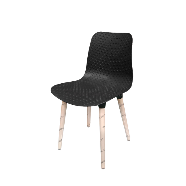 Kursi HighPoint ROSE 7033 A3 dengan dudukan moulded tahan cuaca dan kaki kayu maple elegan — kantorku.