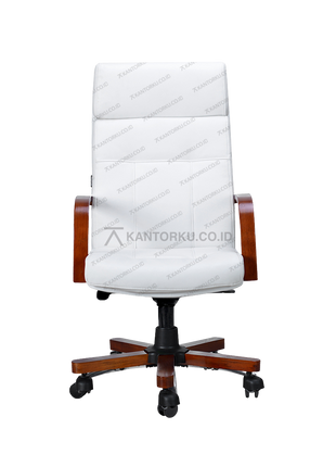 Kursi direktur Savello Ruby HKC Leather elegan kayu mahoni – Kantorku