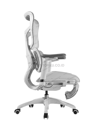 Kursi kerja premium dengan desain ergonomis untuk postur sehat – Tersedia di Kantorku.