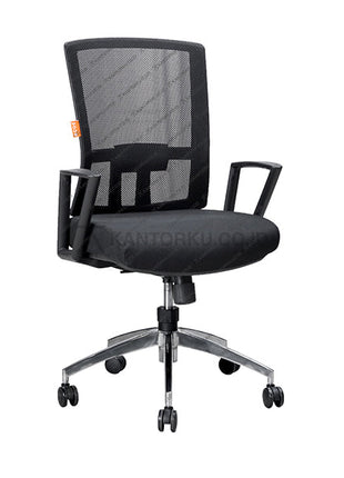 Kursi Kantor Ergonomis - Kursi Kerja desain Minimalis - Ecos - Kursi Staff - Kursi Karyawan - kursi dengan roda, sandaran lengan, dan tuas hidrolik