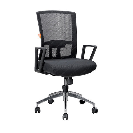 Kursi Kantor Ergonomis - Kursi Kerja desain Minimalis - Ecos - Kursi Staff - Kursi Karyawan - kursi dengan roda, sandaran lengan, dan tuas hidrolik