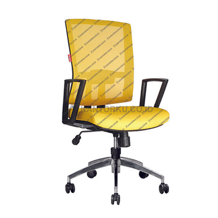 Kursi Kantor Ergonomis - Kursi Kerja desain Minimalis - Ecos - Kursi Staff - Kursi Karyawan - kursi dengan roda, sandaran lengan, dan tuas hidrolik