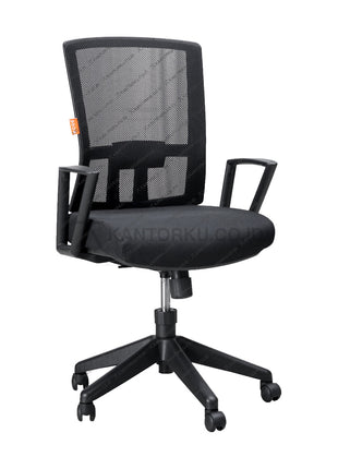 Kursi Kantor Ergonomis - Kursi Kerja desain Minimalis - Ecos - Kursi Staff - Kursi Karyawan - kursi dengan roda, sandaran lengan, dan tuas hidrolik
