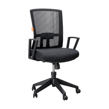 Kursi Kantor Ergonomis - Kursi Kerja desain Minimalis - Ecos - Kursi Staff - Kursi Karyawan - kursi dengan roda, sandaran lengan, dan tuas hidrolik