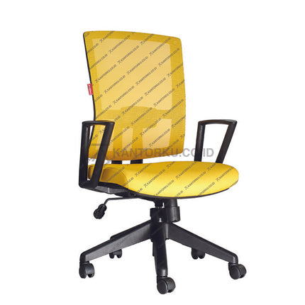 Kursi Kantor Ergonomis - Kursi Kerja desain Minimalis - Ecos - Kursi Staff - Kursi Karyawan - kursi dengan roda, sandaran lengan, dan tuas hidrolik
