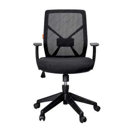 Kursi Kantor Ergonomis - Kursi Kerja desain Minimalis - Ecos - Kursi Staff - Kursi Karyawan - kursi dengan roda, sandaran lengan, dan tuas hidrolik