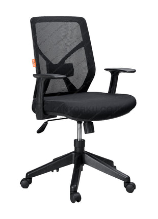 Kursi Kantor Ergonomis - Kursi Kerja desain Minimalis - Ecos - Kursi Staff - Kursi Karyawan - kursi dengan roda, sandaran lengan, dan tuas hidrolik