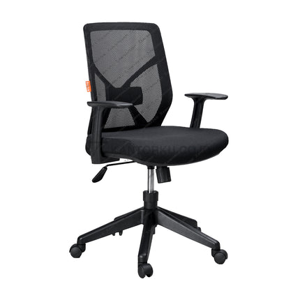 Kursi Kantor Ergonomis - Kursi Kerja desain Minimalis - Ecos - Kursi Staff - Kursi Karyawan - kursi dengan roda, sandaran lengan, dan tuas hidrolik