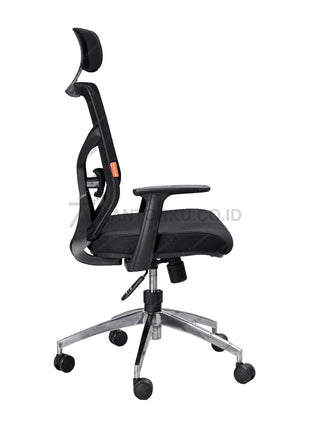 Kursi Kantor Ergonomis - Kursi Kerja desain Minimalis - Ecos - Kursi Staff - Kursi Karyawan - kursi dengan roda, sandaran lengan, dan tuas hidrolik