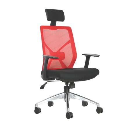 kursi kerja Chairman Ecos SBM 9801 HA kaki aluminium chrome elegan Tersedia di Kantorku — Furniture Jakarta