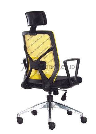 Kursi Kantor Ergonomis - Kursi Kerja desain Minimalis - Kursi Staff - Kursi Karyawan - kursi dengan roda, sandaran lengan, dan tuas hidrolik