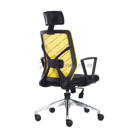 Kursi Kantor Ergonomis - Kursi Kerja desain Minimalis - Kursi Staff - Kursi Karyawan - kursi dengan roda, sandaran lengan, dan tuas hidrolik