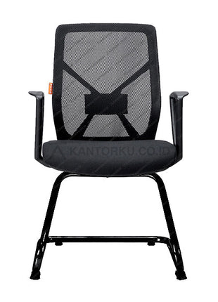 Kursi hadap Ecos SBM 9905 dengan kaki U cantilever dan sandaran lengan ergonomis